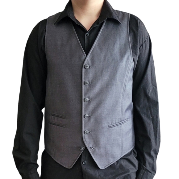 John Varvatos Serge Vest Waistcoat Gray - Picture 5 of 14